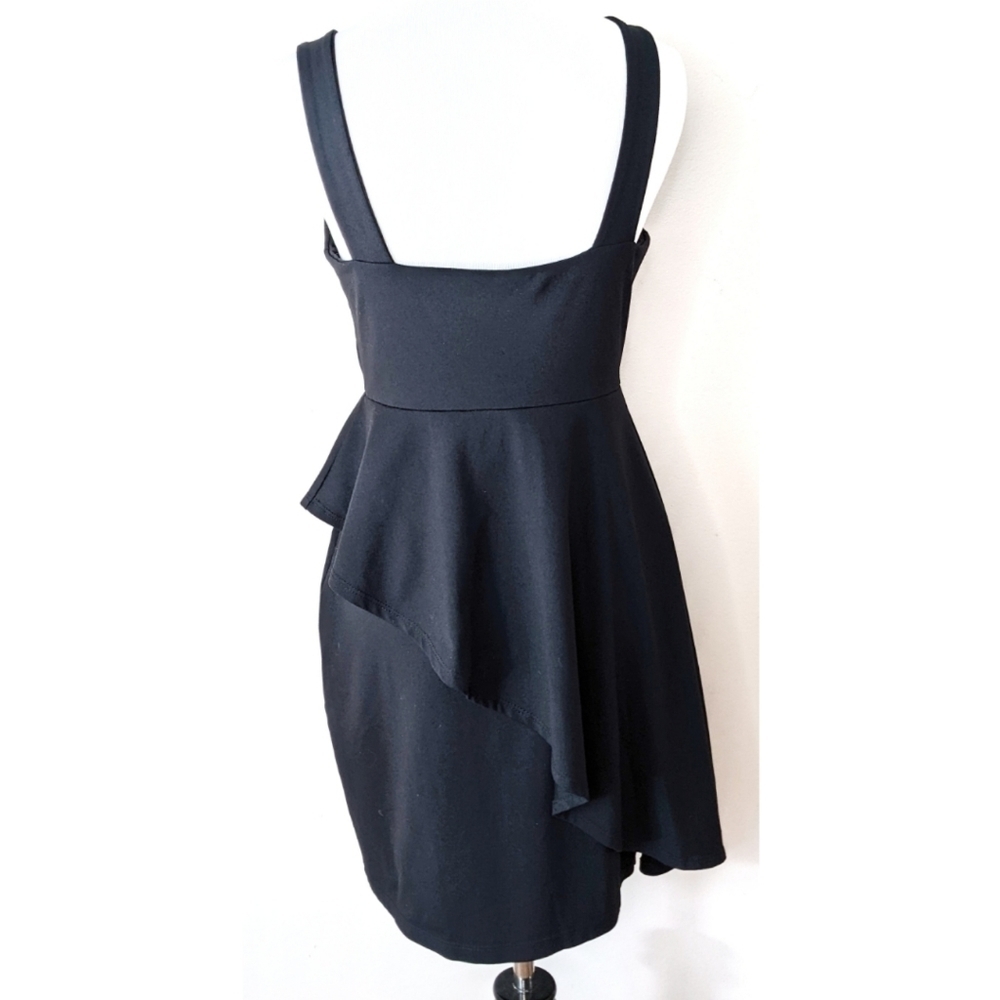 Susana Monaco Asymmetrical Overlay Drape Dress Black Medium - Picture 4 of 12